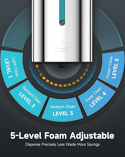 Miniatura 5 de AIKE Dispensador automático de jabón de espuma de montaje en pared 25 OZ comercial de gran capacidad de acero inoxidable modelo AK1205FA (pulido)