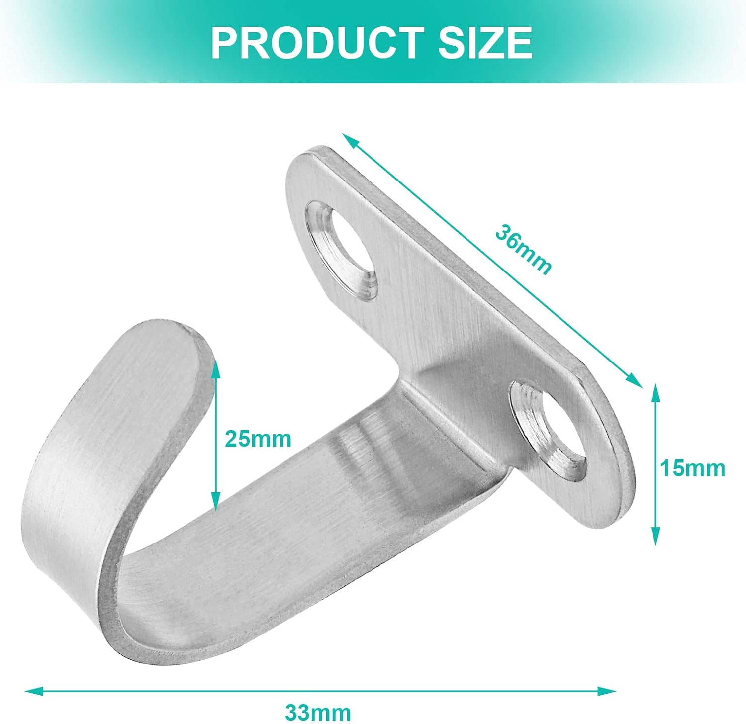 6 PCS Stainless Steel Screws Mount Ceiling Hooks, Brushed Nickel Towel Hook Heavy Duty Robe Clothes Hook, Under-Shelf Coat Hook Hanger for Bathroom Kitchen Cabinet