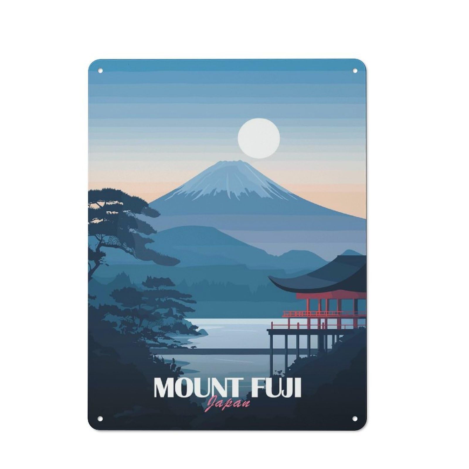 Junmoney Style-22 Mount Fuji Japan (2) Rustic Metal Wall Sign 40X30cm For Workshop Wall, Suited To Makers And Diy Enthusiasts