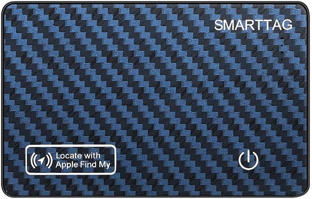 Wallet Tracker Card for Apple Find My (iOS Only) Compatible Smart Wallet Air Tag Tracking for Keys Luggage Anti-Loss Finder Tag Air Tags Card (Blue1 Stripe/1PC)