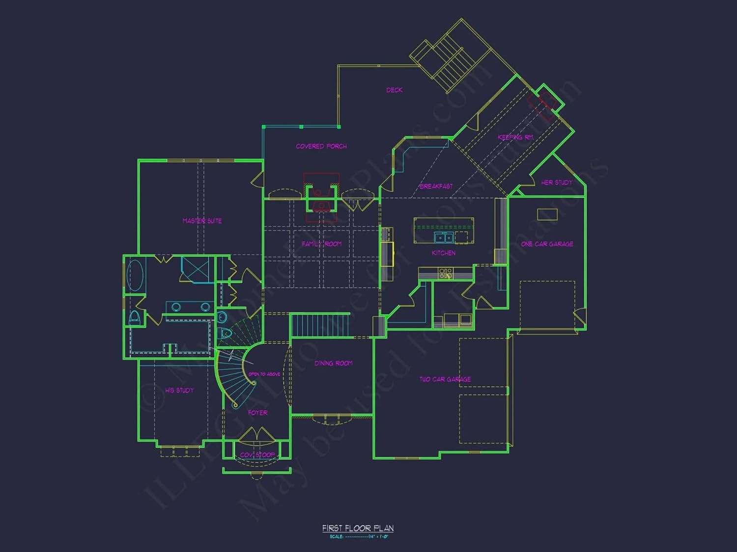 11-1238 House Plan - 5-Bed, 5-Bath, 4300 SF French Country House Plan