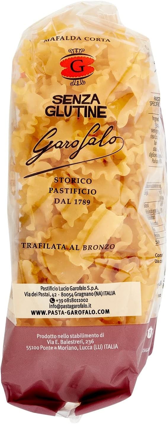 Italian Gourmet Mafalda corta Pasta senza glutine 20 x 400g glutenfrei | Formato corto rigato, Mais-Reis-Mix für Aufläufe und Saucen, cottura stabile, Gesamtnettogewicht 8 kg + Kostenlos Polpa 400g