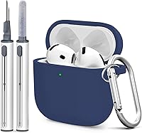Vista 412 de Funda para AirPods Pro con kit de limpieza, funda de silicona suave para Apple AirPod Pro de 1ª/2ª generación, accesorios de funda AirPods Pro/Pro 2