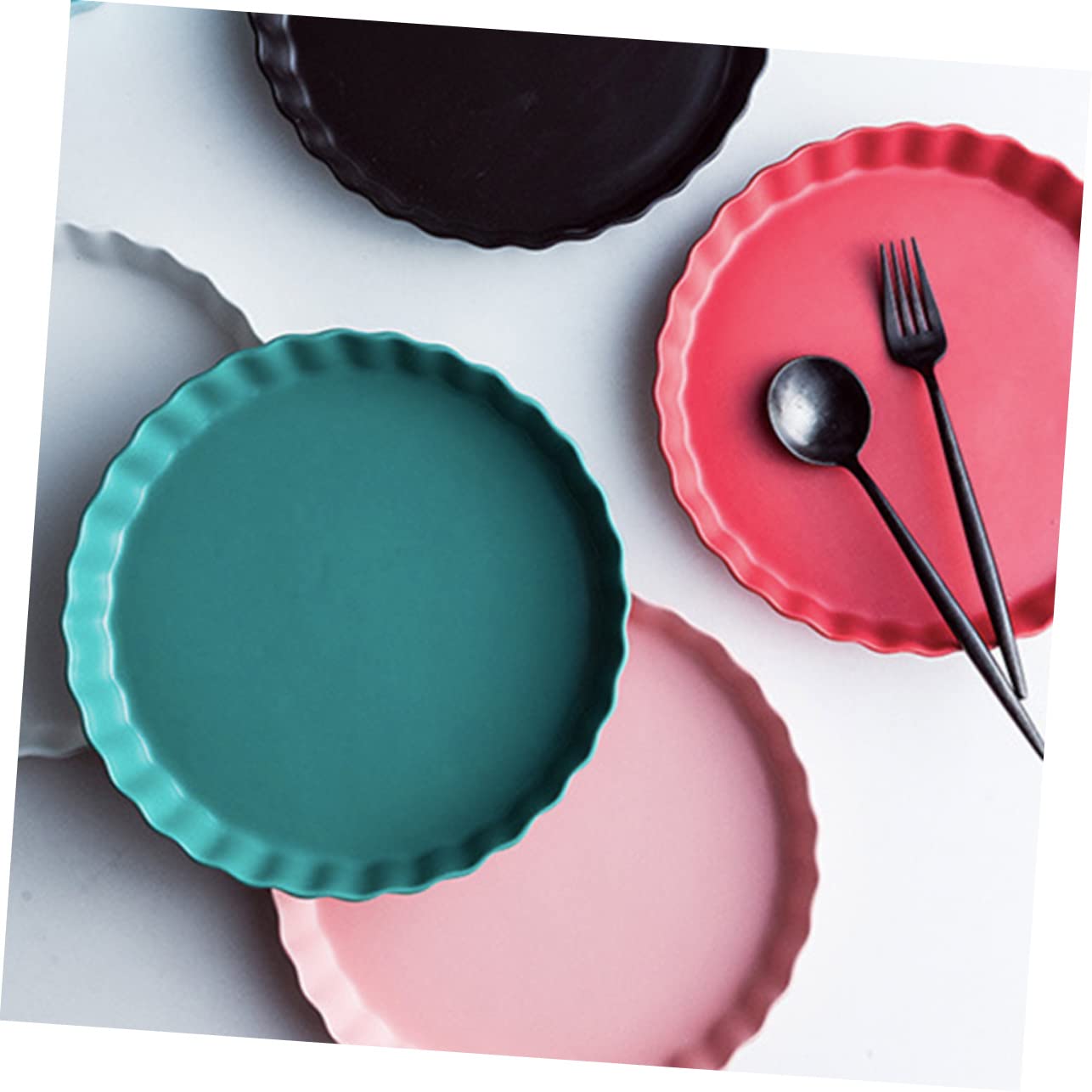 MAGICLULU Assiette Sushi Ronde 10 Pouces en Céramique Verte, Design Chic