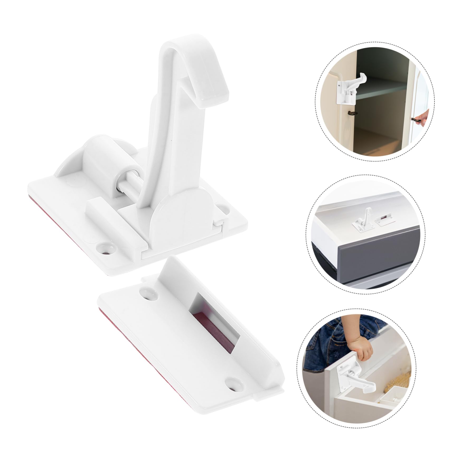 12 Piezas Cerraduras de Seguridad Invisible para Protección para Cajones y Armarios Instalación Sin Perforación Fáciles de Diseño y Adhesivo Fuerte para Seguridad Infantil