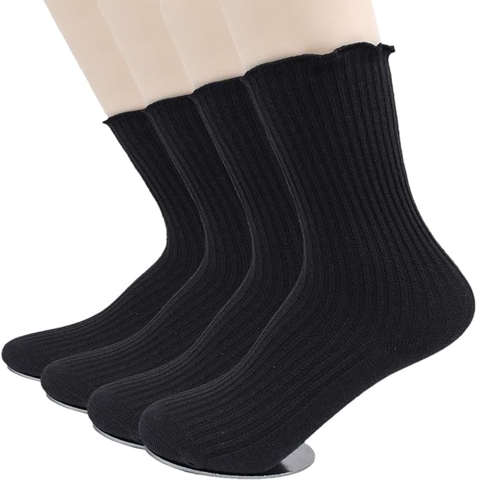 CeeDeek Baby Girls Dress Socks Vertical Stripes Ruffle