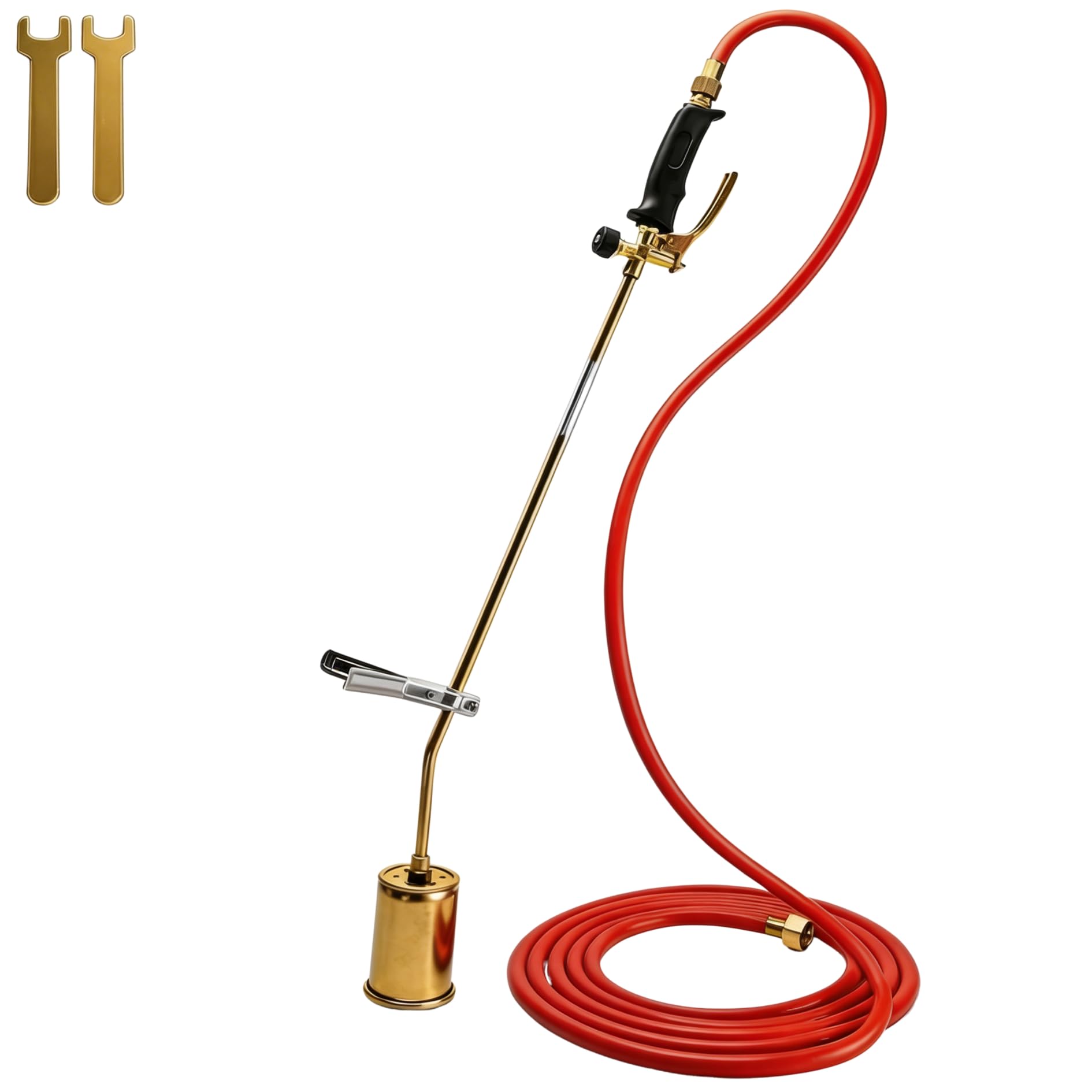 Quemador de Gas de 58 kW, Soporte, Manguera de 5 Metros, Adaptador de Quemador de tejado, destrucción de Malas Hierbas, Encendedor, betún, flameador para Malas Hierbas SN0283