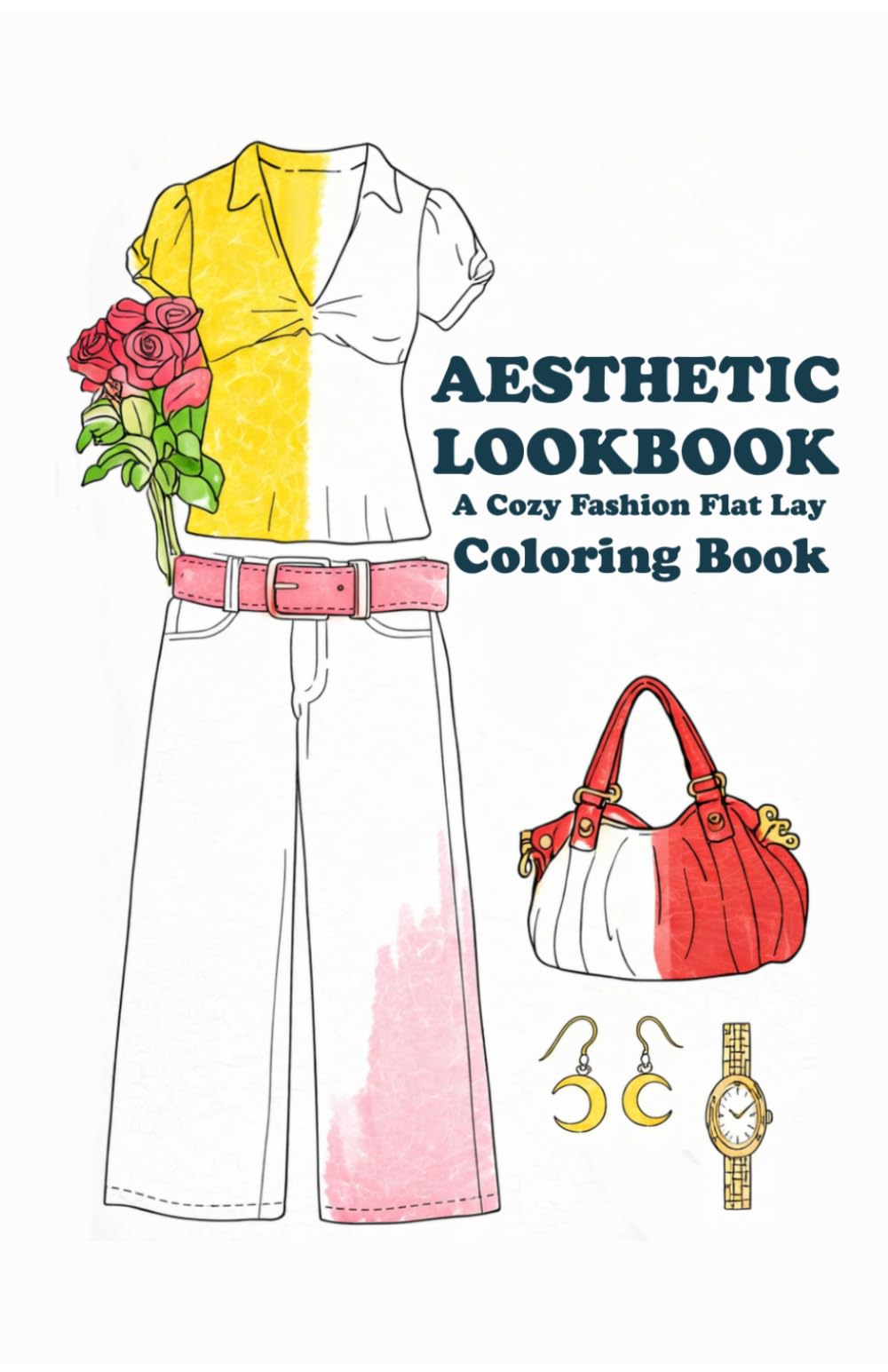 Aesthetic Lookbook: A Cozy Fashion Flat Lay Coloring Book: Minimalist Outfits, Trendy Wardrobes, and Cozy Style Aesthetics for Teens and Adults