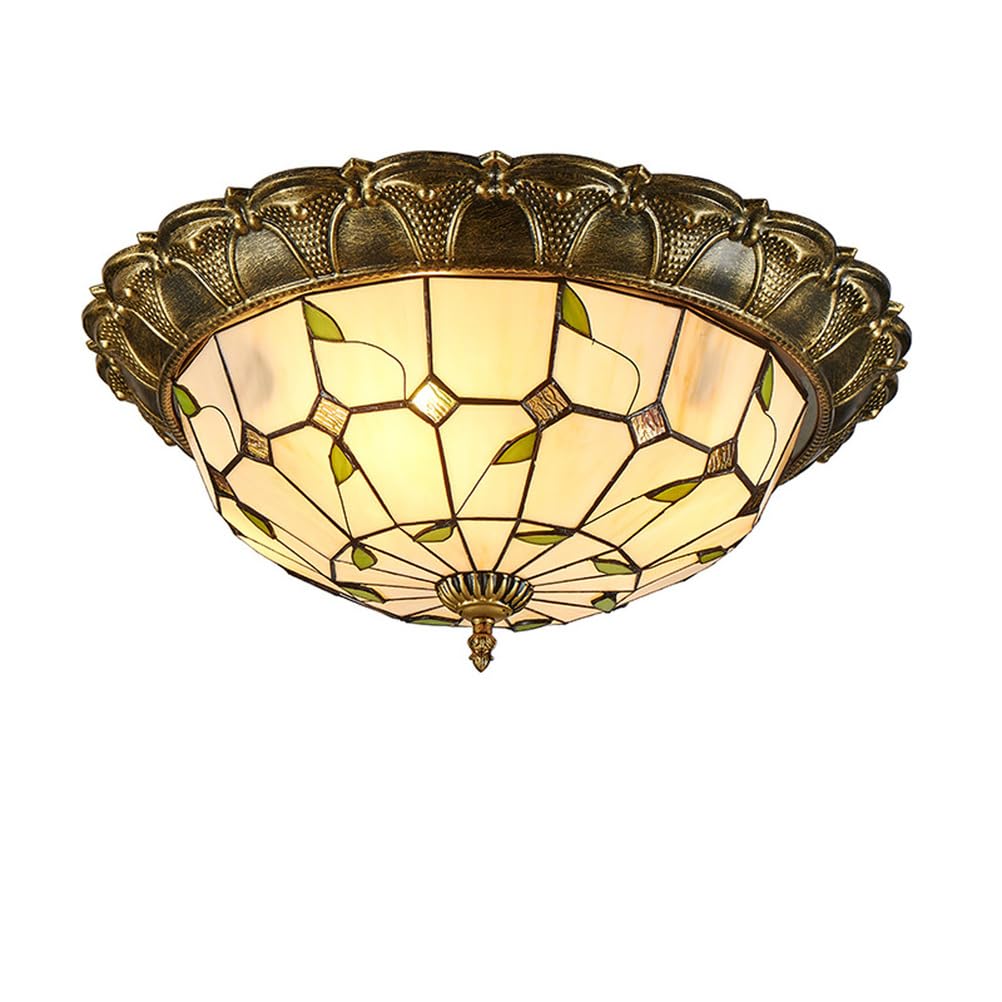 Plafonnier LED style Tiffany pour illuminer votre salon de reflets colorés