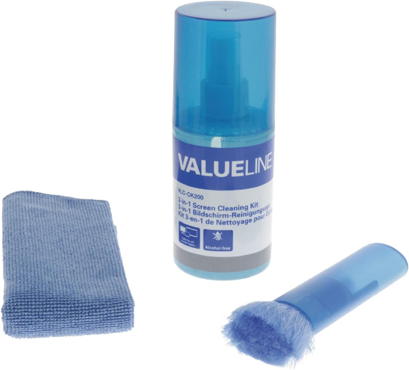 ValuelineVLC-CK200 3-in-1 screen cleaning kit with 200 ml of liquid (cloth, brush)