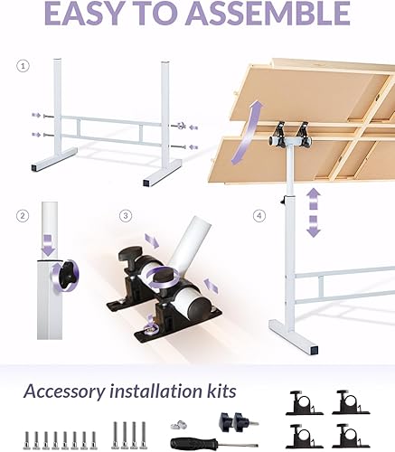 Miniatura 7 de Mesa de rompecabezas portátil con cajones, colorida y tablero de rompecabezas con patas ajustables, 1500 1000 piezas, mesas de rompecabezas de 3