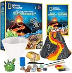 NATIONAL GEOGRAPHIC Earth Science Kit - Science Experiments & STEM Activities for Kids, Crystal Growing, Build a Volcano, Gemstone Dig Brick & Rock Collection, Geology Kit for Kids