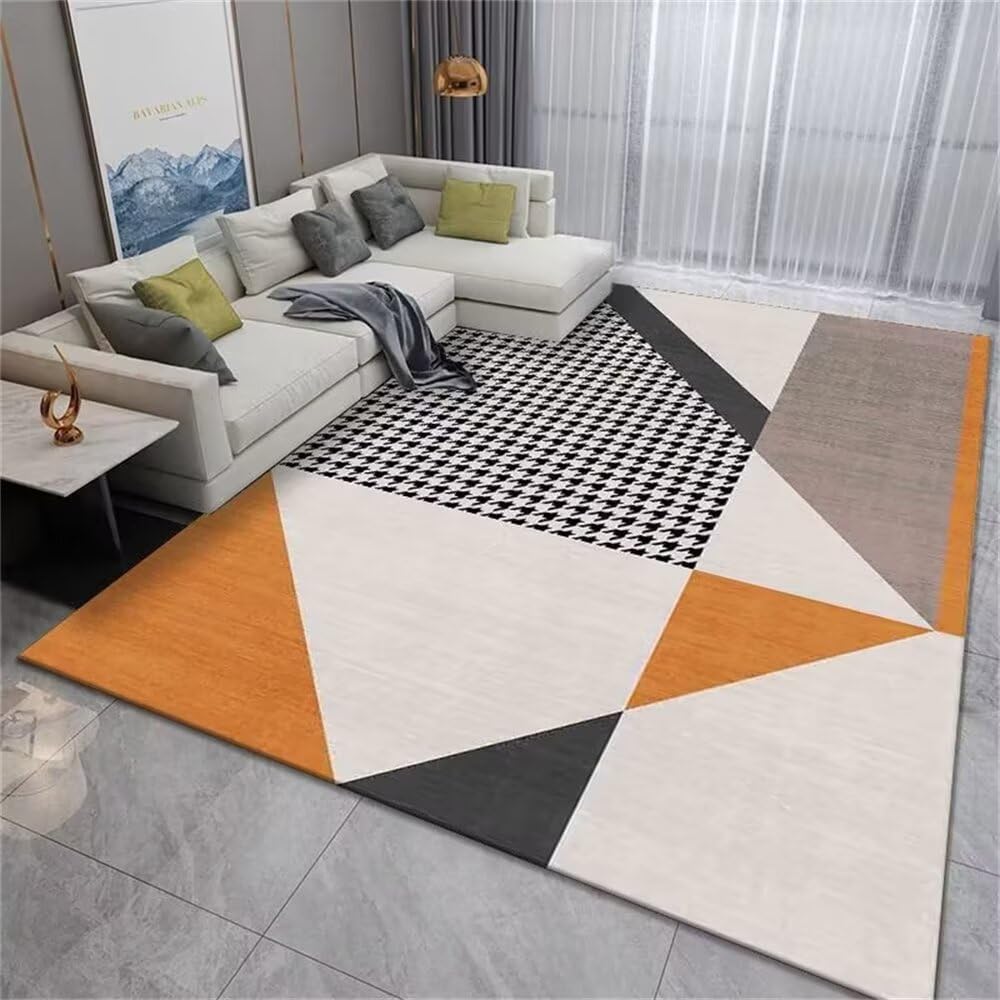 Tapis insonorisation chambre beige et noir 160x210 pour bureau ado moderne