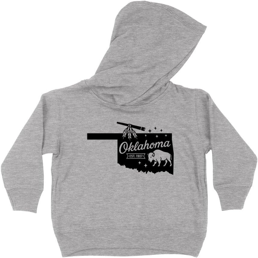 State Shape Oklahoma Kids Hoodie Sweatshirt Toddler