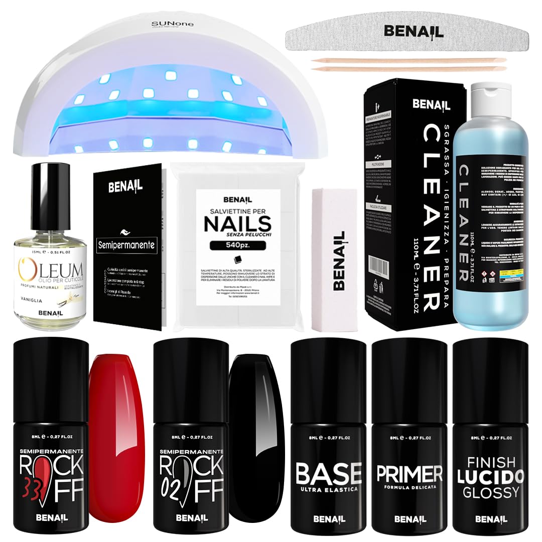 Kit Semipermanente Unghie Professionale, Kit Ricostruzione Unghie Gel Completo, Lampada Uv Led 48w, Smalto Unghie Primer, Base & Top Coat Semipermanente (Natale)