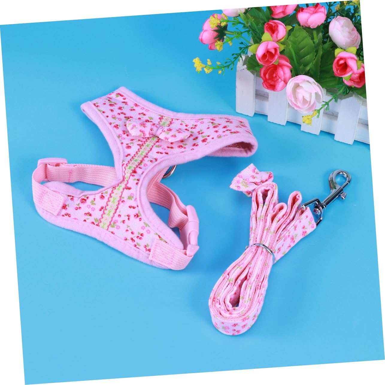 Angoily Conjunto De 3 Correas para El con Estampado De Flores para Perros Pequeños Y Estilo Caballero De Malla De Algodón Transpirable.