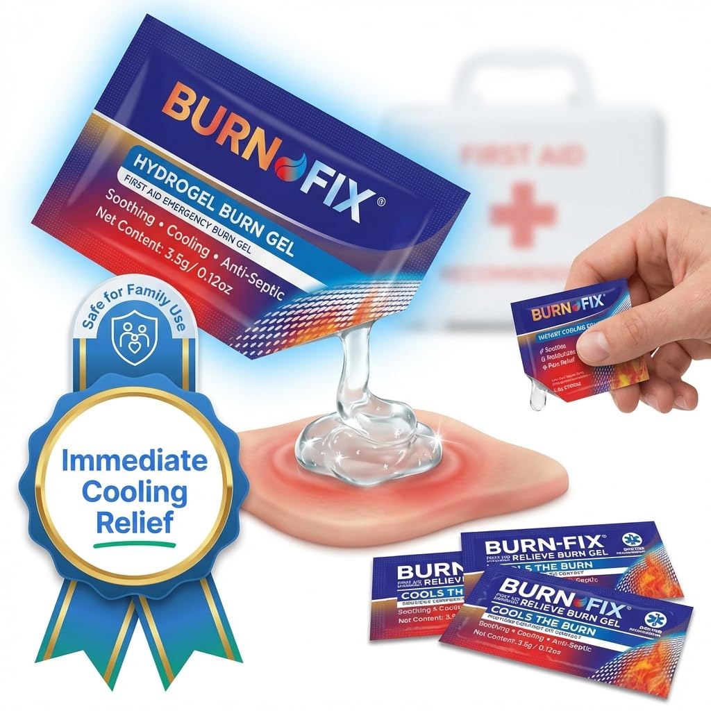 BurnFIX® Burn Gel Packets, First Aid Hydrogel Relief, Minor Burns, 25 Pack — Amazon image 8