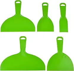 Conjunto de 5 facas de plástico reutilizáveis para raspadores flexíveis, ferramenta de raspador de tinta flexível para decalques, papel de parede, assadeira, parede e carro, massa, remendo e pintura