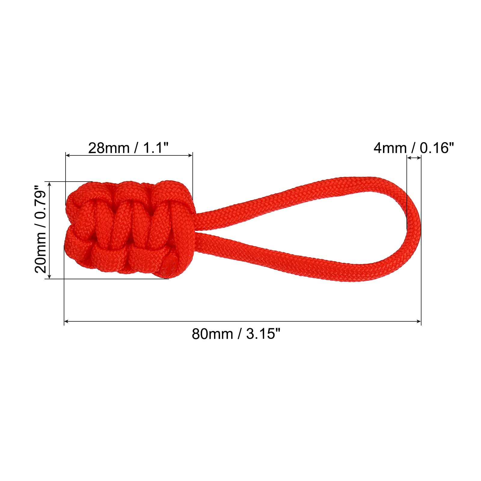 PATIKIL Zipper Pulls Replacement, 6 Pack Extension Cord Handle Fix Pull Tab Extender Fixer Slider Head Repair Kit for Luggage Backpack Jacket, Red
