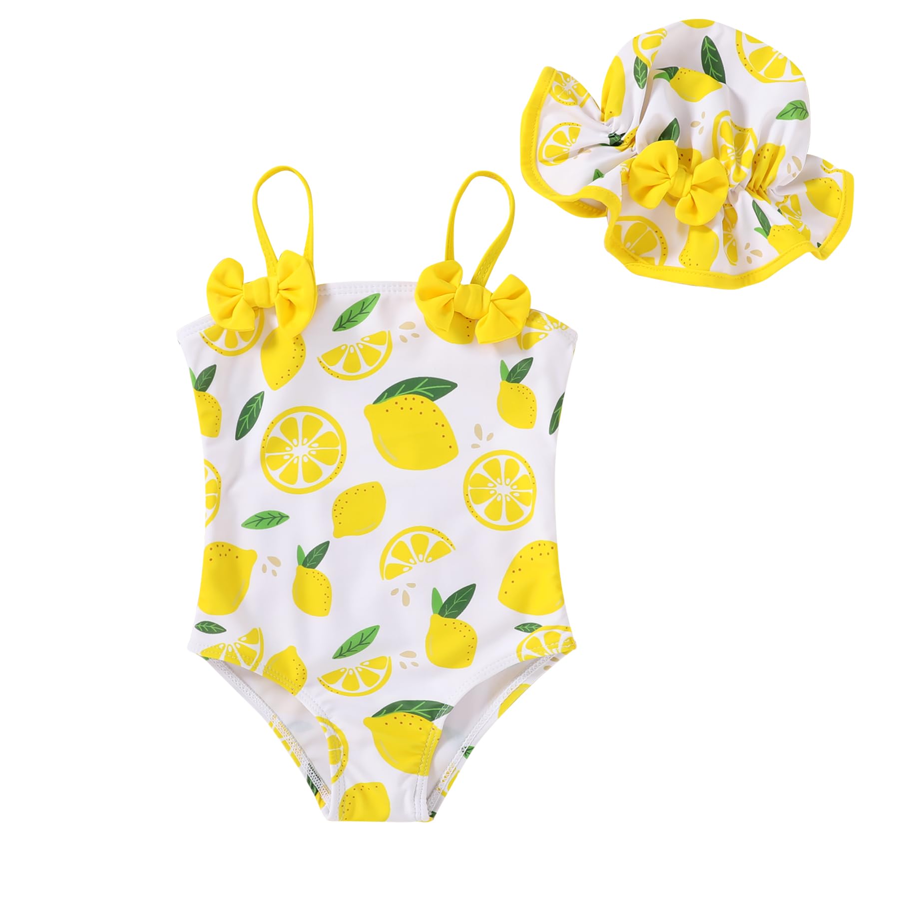 YOUNGER TREE Toddler Baby Girl Swimsuit Infant One Piece Bathing Suits with Hat Newborn Summer Beach Swimwear