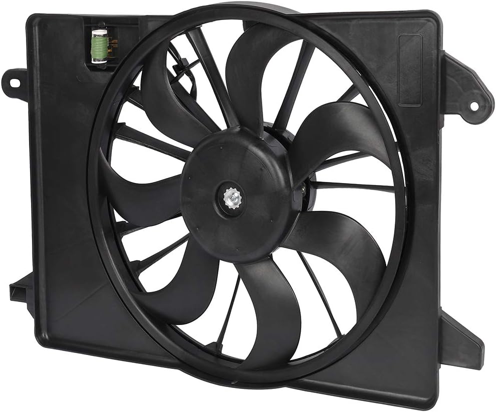 Radiator Fan Assembly Cooling Fan Driver Side/LH 622550 KFKGF Universal Slim Fan Push Pull Radiator Fan Assembly Cooling 12V Mount Kit 2009-2017 for Dodge for Charger