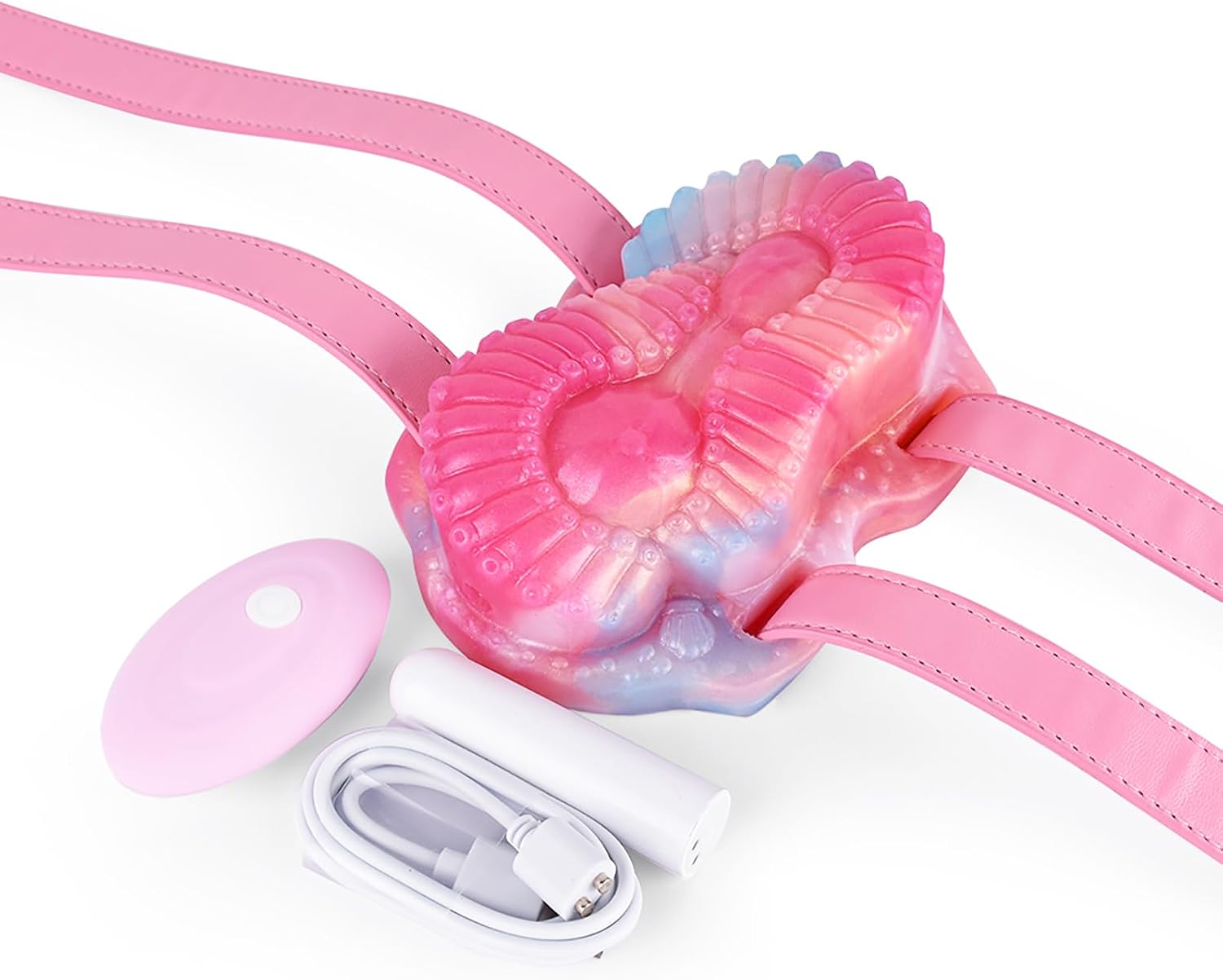 5.12 Inch Wearable Clitoral Vibrator Remote Control Bullet Vibrator with Belt, Multicolor Soft Silicone Panty Vibrator Adult Sex Toy for Women
