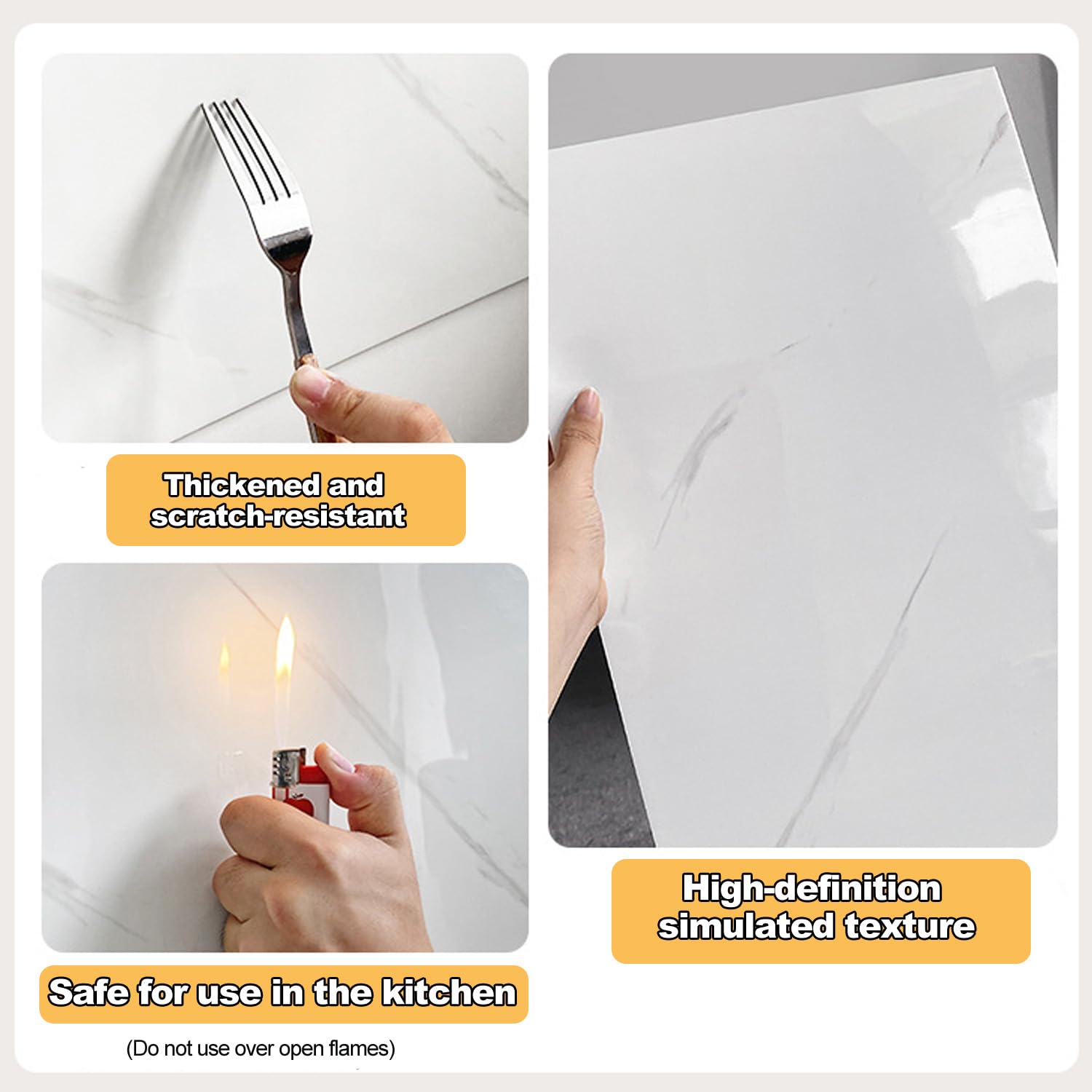 B,10 Piezas De Papel Tapiz De Mármol para Pelar Y Pegar Azulejos De Pared para Cocina Y Baño Calcomanías De Azulejos De Mármol A Prueba De Aceite Pegatina De Baño Decoración