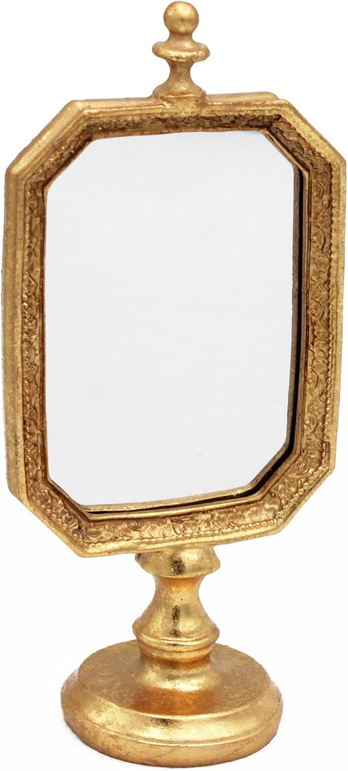 Funerom 3.9 x 5.1 inch Small Vintage Decorative Mirror Square Gold