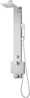 Blue Ocean SPS822A 48" Stainless Steel Shower Panel Tower - Rainfall Head, Handheld Wand & Tub Spout, Easy Install
