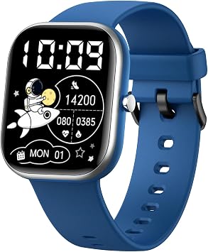 Smart Watch for Kids Fitness Tracker No Phone/APP Needed,19 Sport Mode,1.5" DIY Dial,IP68 Waterproof,Sleep Monitor,Pedometers,Heart Rate,Great Birthday Gift for Boys Girls Teens 6-14 Year Olds Blue