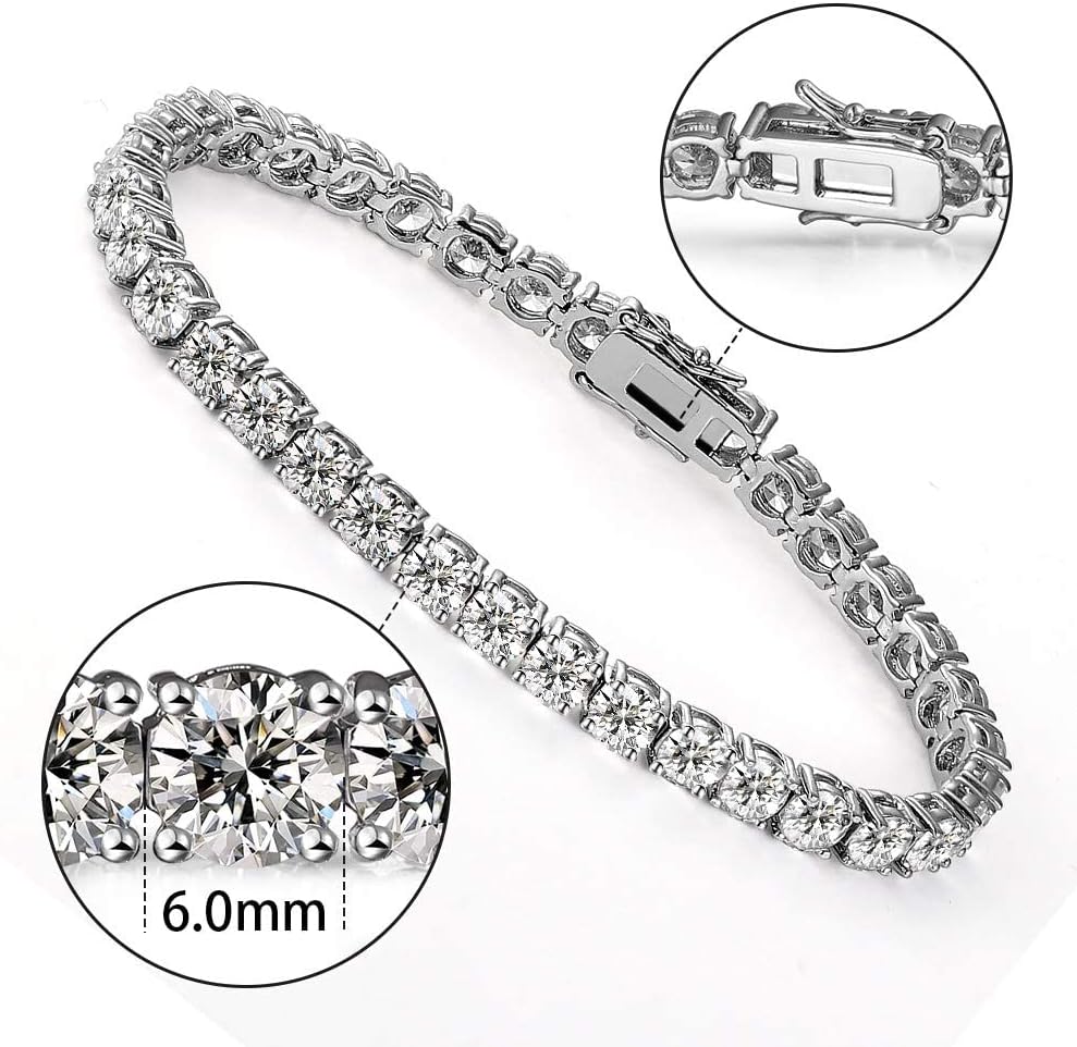MDFUN Tennis Bracelet for Women 3mm Cubic Zirconia 18K White Gold/Yellow Gold Plated - Image 5