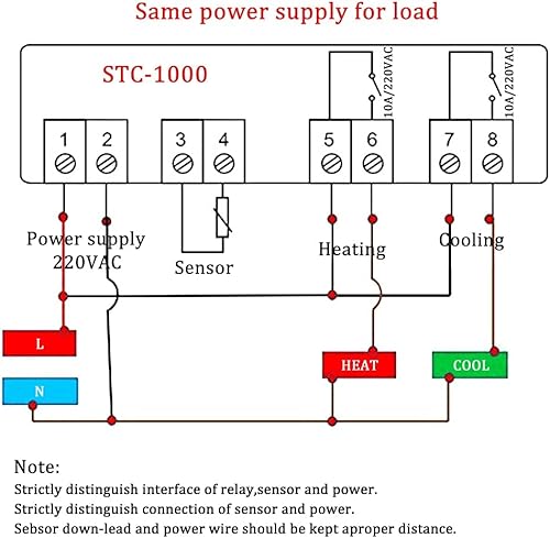 Miniatura 4 de XINGYHENG STC-1000 DC 110V-220V 10A Microcomputadora Pantalla digital Controlador de temperatura Interruptor de control de termostato 2 Salida de