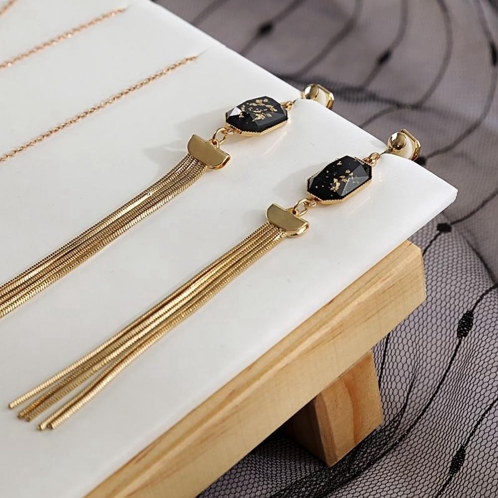 Solid wood beveled jewelry rack necklace display tray, Pendant Long Chain display board, jewelry store trade selling display stand counter prop (white (large))