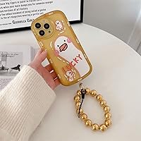 Vista 4 de Correa de muñeca para teléfono celular, pulsera de cuentas acrílicas, cadena de teléfono con pestañas de amarre para teléfono, llavero de lujo hecho