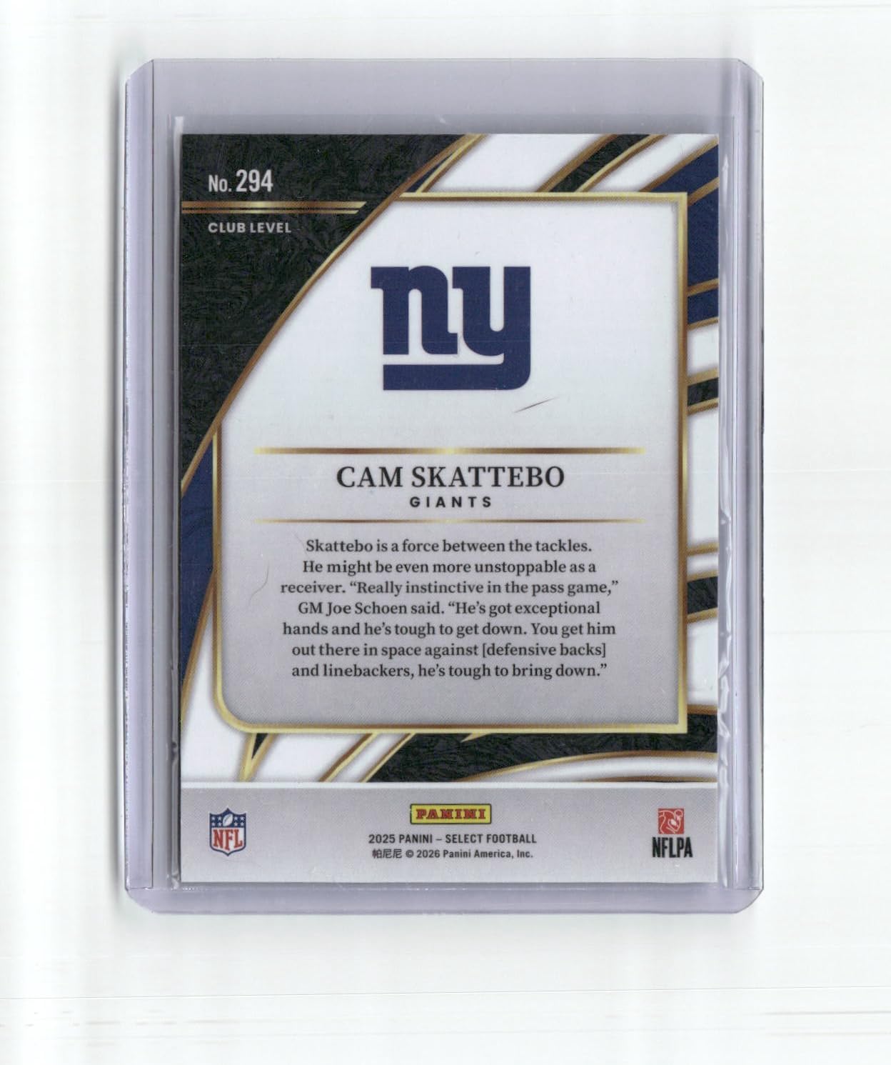 2025 Panini Select #294 Cam Skattebo Football Card