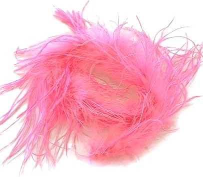 Ostrich Marabou Feather Boa - 18" Length - Bubblegum Pink