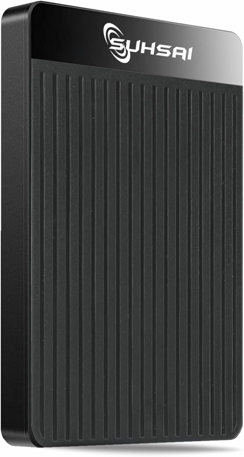 SUHSAI 2.5 Inch Portable External Hard Drive for Backup/Storage, Slim 320GB HDD Hard Drive Compatible with MacBook, PC, Laptop, Desktop, Chromebook (Black)