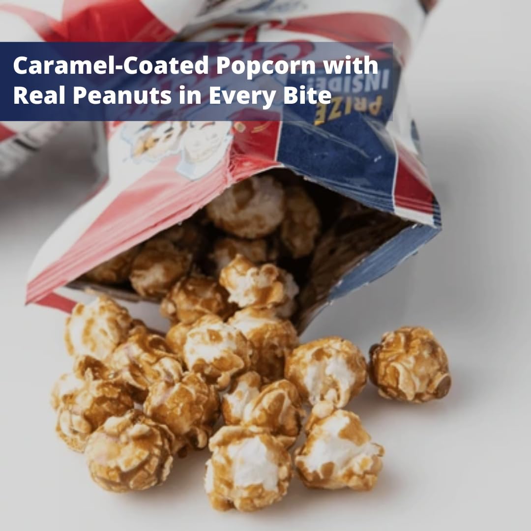 Sweet and Salty Popcorn Individual Bags, 30 Count Bulk Pack- Classic Original Caramel Coated Popcorn and Peanuts, On-the-Go Snack by Crackerr Jack