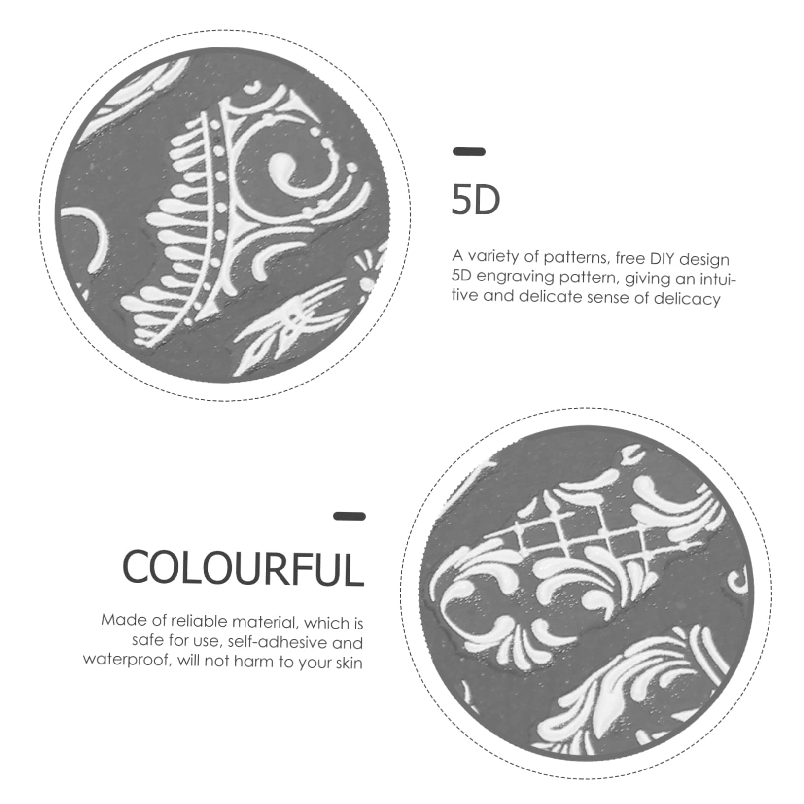 FRCOLOR hojas 5D pegatinas de uñas pegatinas decorativas pegatinas de uñas para arte de uñas pegatinas para uñas pegatinas autoadhesivas para uñas pegatinas para uñas pegatinas blancas
