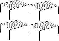 Vista 6 de Juego de 4 estantes de almacenamiento de cocina (13.1 x 10.2 pulgadas)/patas de plástico - Mediano - Metal de acero - Acabado resistente a