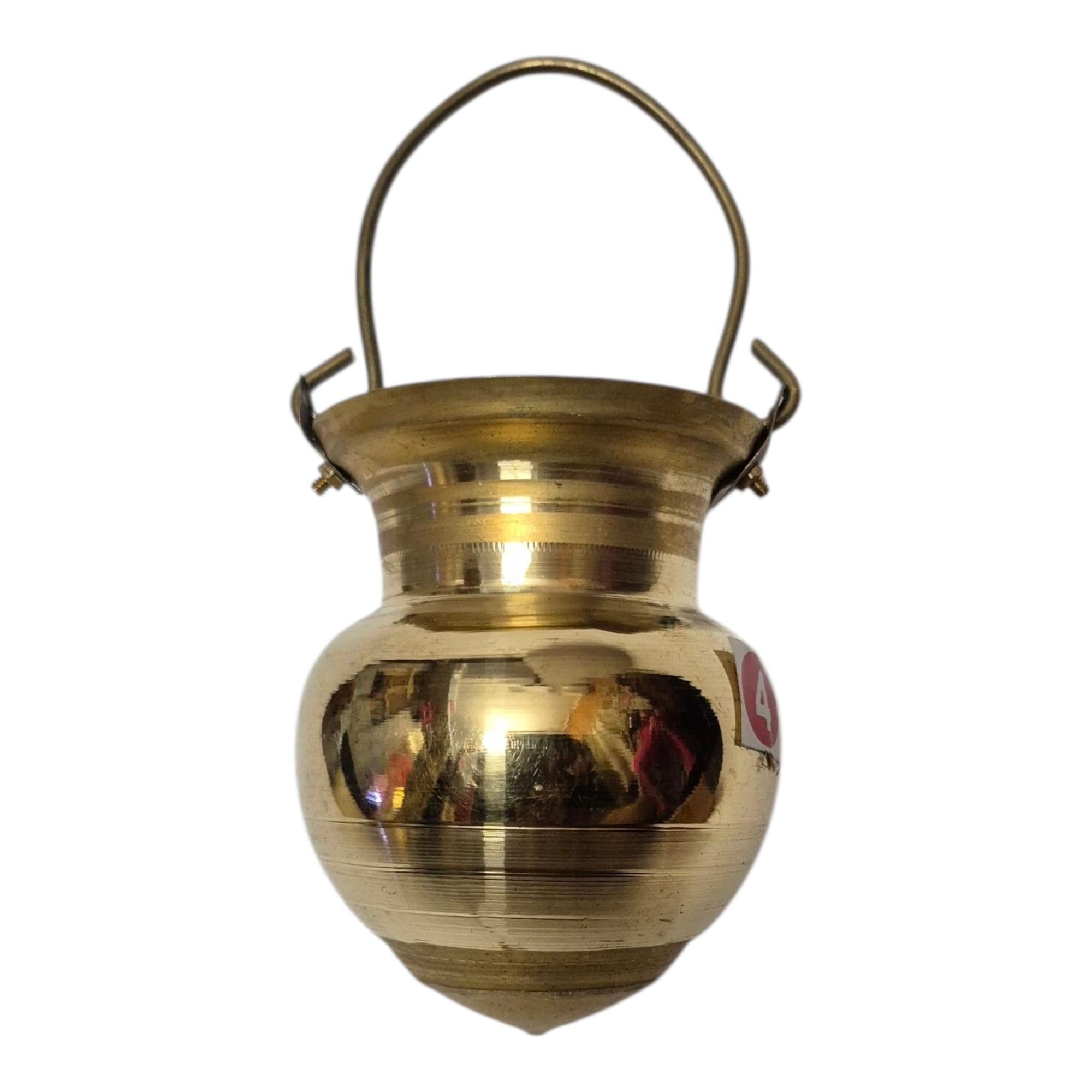 Brass Hanging Abhishek Lota | Jal Dhara for Shivling | Somsutra Chambu | Handmade by Artisans from Mayapur (Available in 3 Sizes) (Large)-image-47