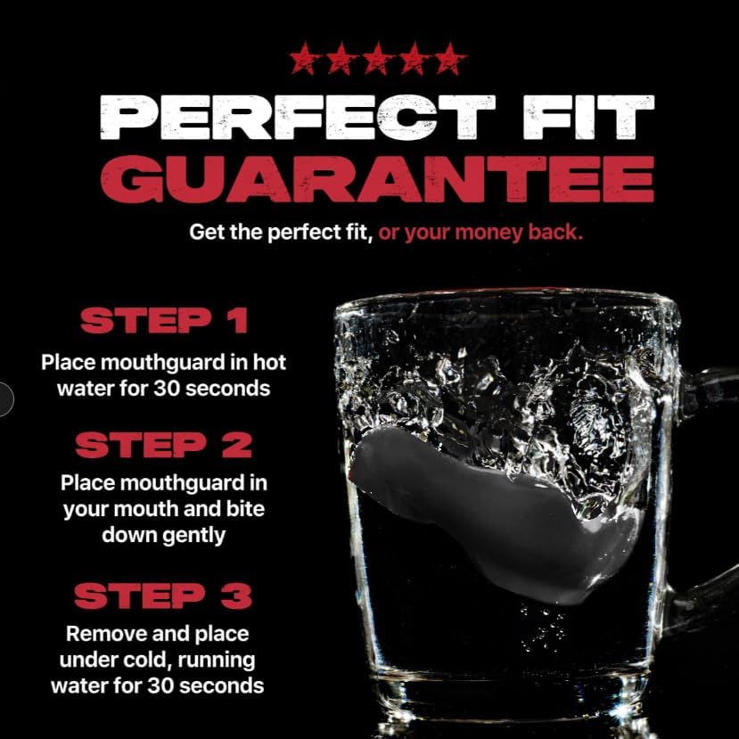 SAFEJAWZ Mouthguard for Braces, Upper & Lower Protection Remoldable Mouth Guard with Case for Boxing, Basketball, Football, MMA, Lacrosse, Hockey and All Contact Sports One Size (Black) - Image 5