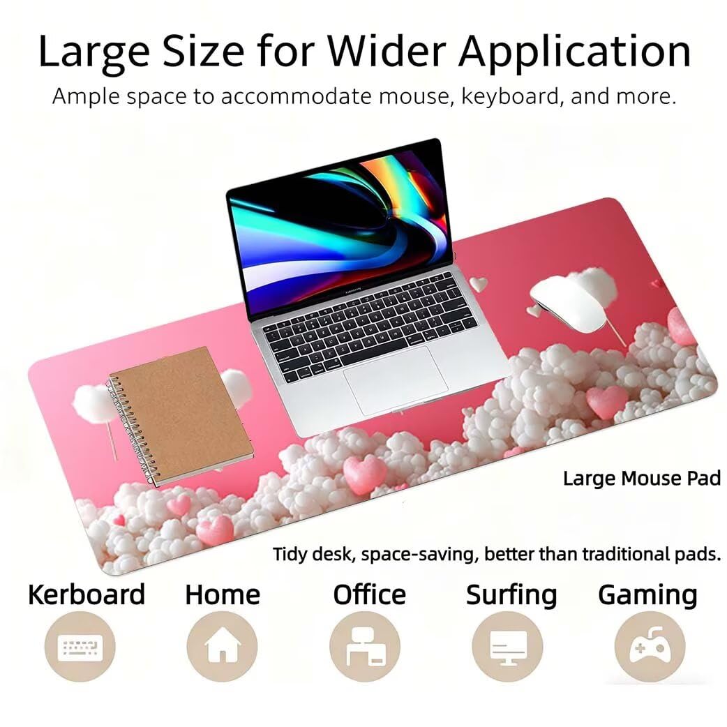 Lpfieonn Sternenhimmel Großes Schreibtischunterlage, XXL Schreibtischunterlagen, Blau XXL Wasserdicht Gaming Mousepad mit Vernähter Rand und Rutschfeste Gummibasis, für Hause/Büro 120x60cm PF-3441