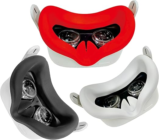 VR Silicone Face Covers for Oculus Quest 2 Face Pad Replacement,Light-Thin VR Face Cushion Accessories(3Pcs)