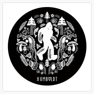 Humboldt County Folk Art Window Water Bottle Bumper Sticker Decal 5"