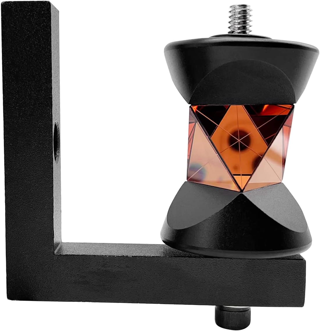 360° Mini Monitoring Prism GRZ101 Replacement with Hook & 5/8"-11 Adapter, Copper Coated Total Station Reflector +30mm Constant Swiss Type Survey Prism