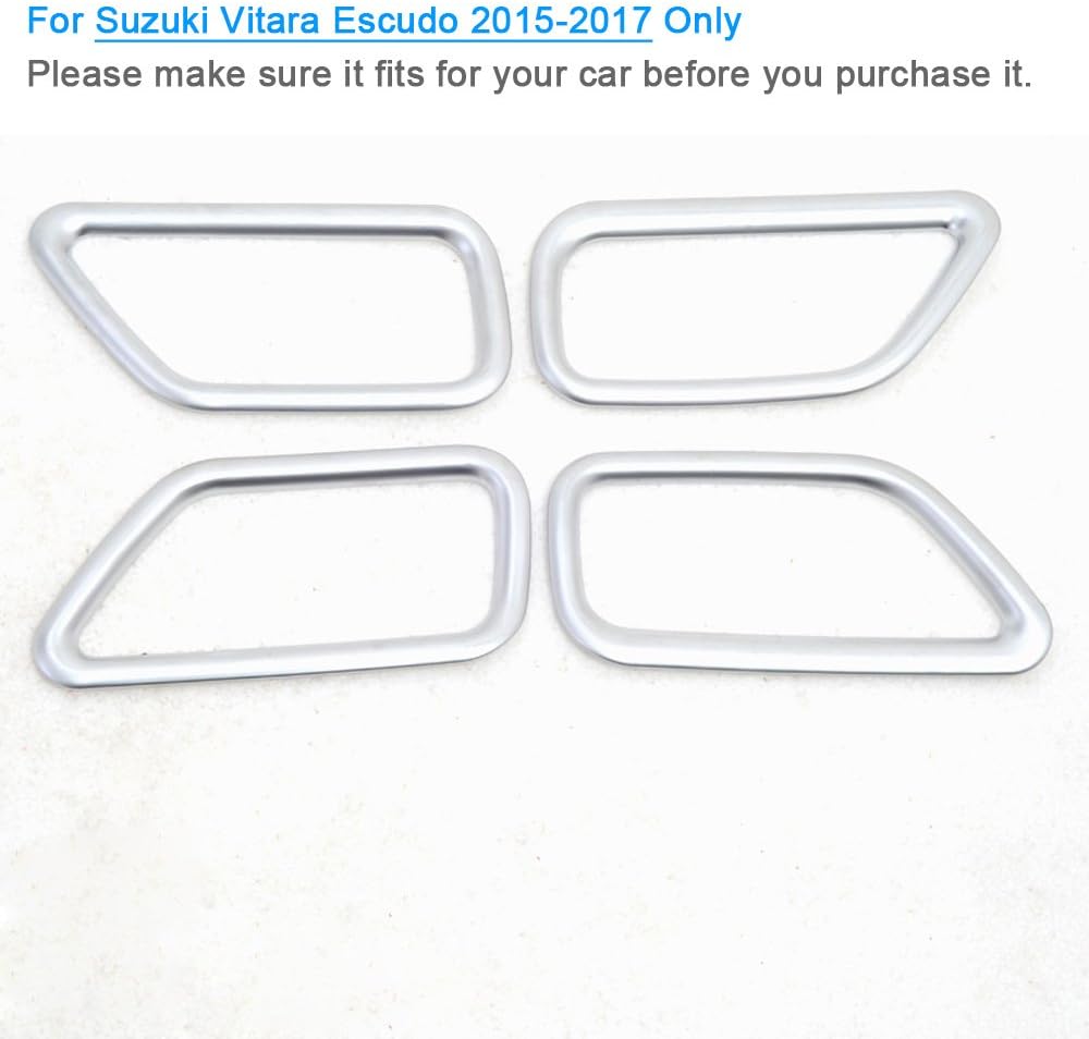 Kadore Inside Car Door Handle Bowl Cover Trims Decoration for Suzuki Vitara Escudo 2015 2016 2017 Fourth Generation ABS Matte 4PCS/Set