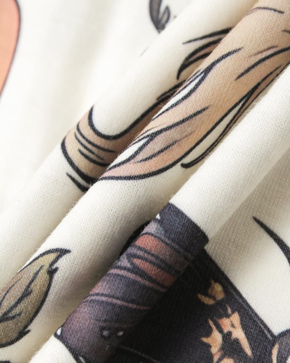 Women Witchy Pumpkin Winter 2 Piece Set Casual Comfy Halloween Lounge Outfit Boho Wide Leg Pants Set WIth Pockets - Image 6