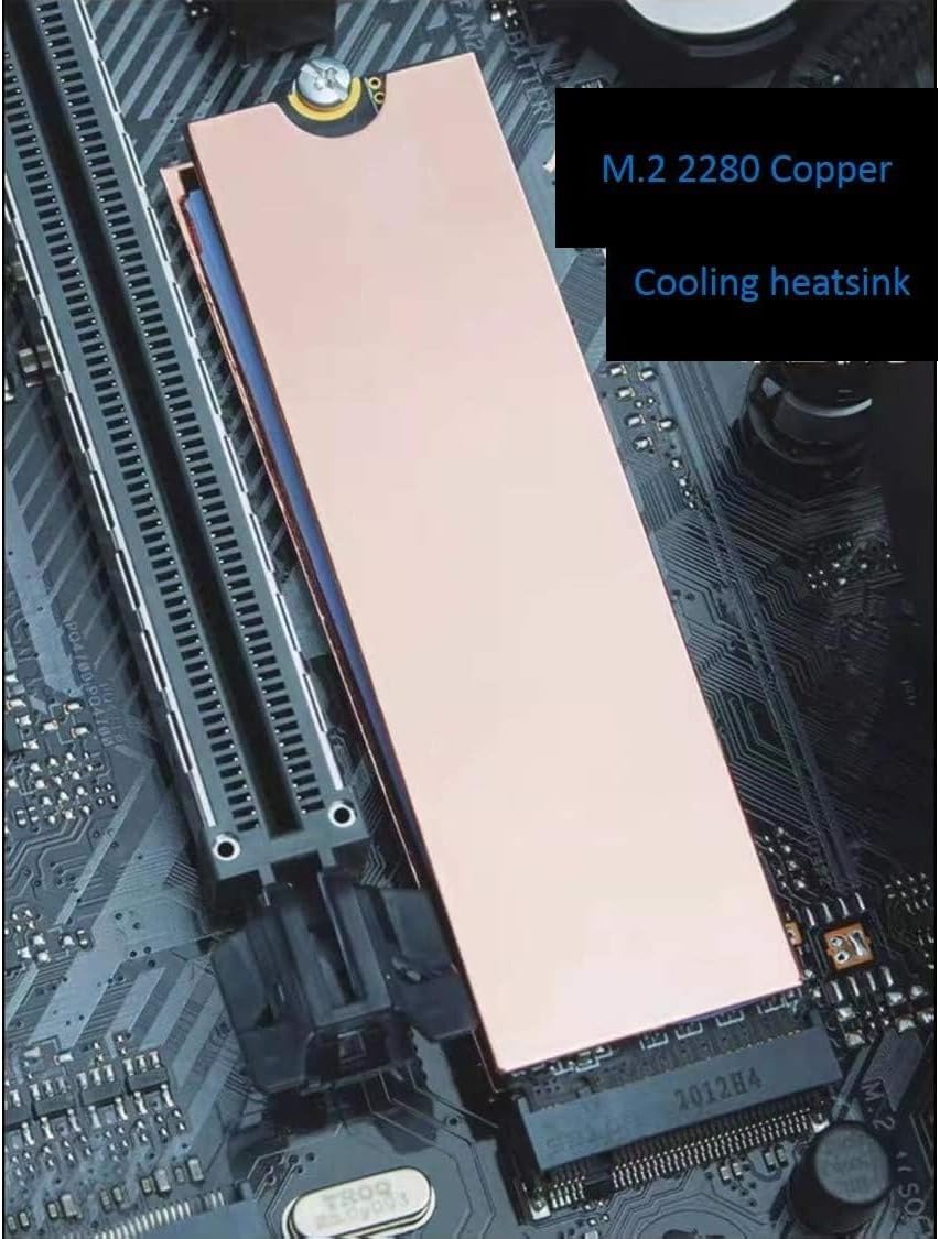 Easycargo Laptop M.2 Heatsink Kit, Copper m.2 Heat Sink + Thermal pad 1mm 0.5mm for Cooling Laptop M.2 2280 SSD (4-Pack)