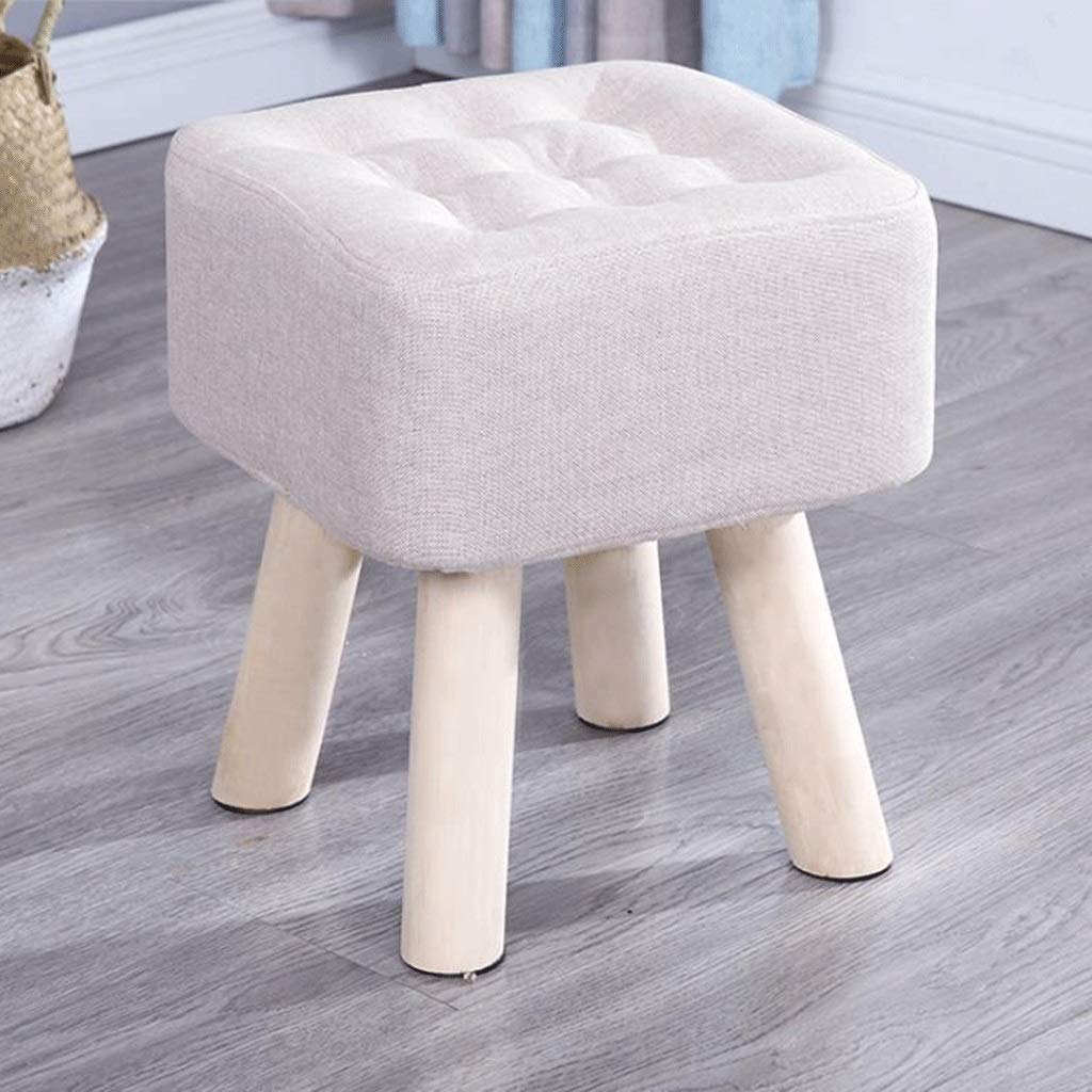 Pouf en tissu de lin ottoman beige pour un salon chaleureux